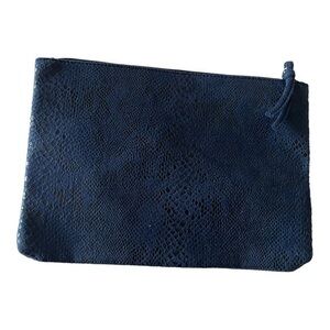 7 For All Mankind Blue Snake Skin Clutch Purse